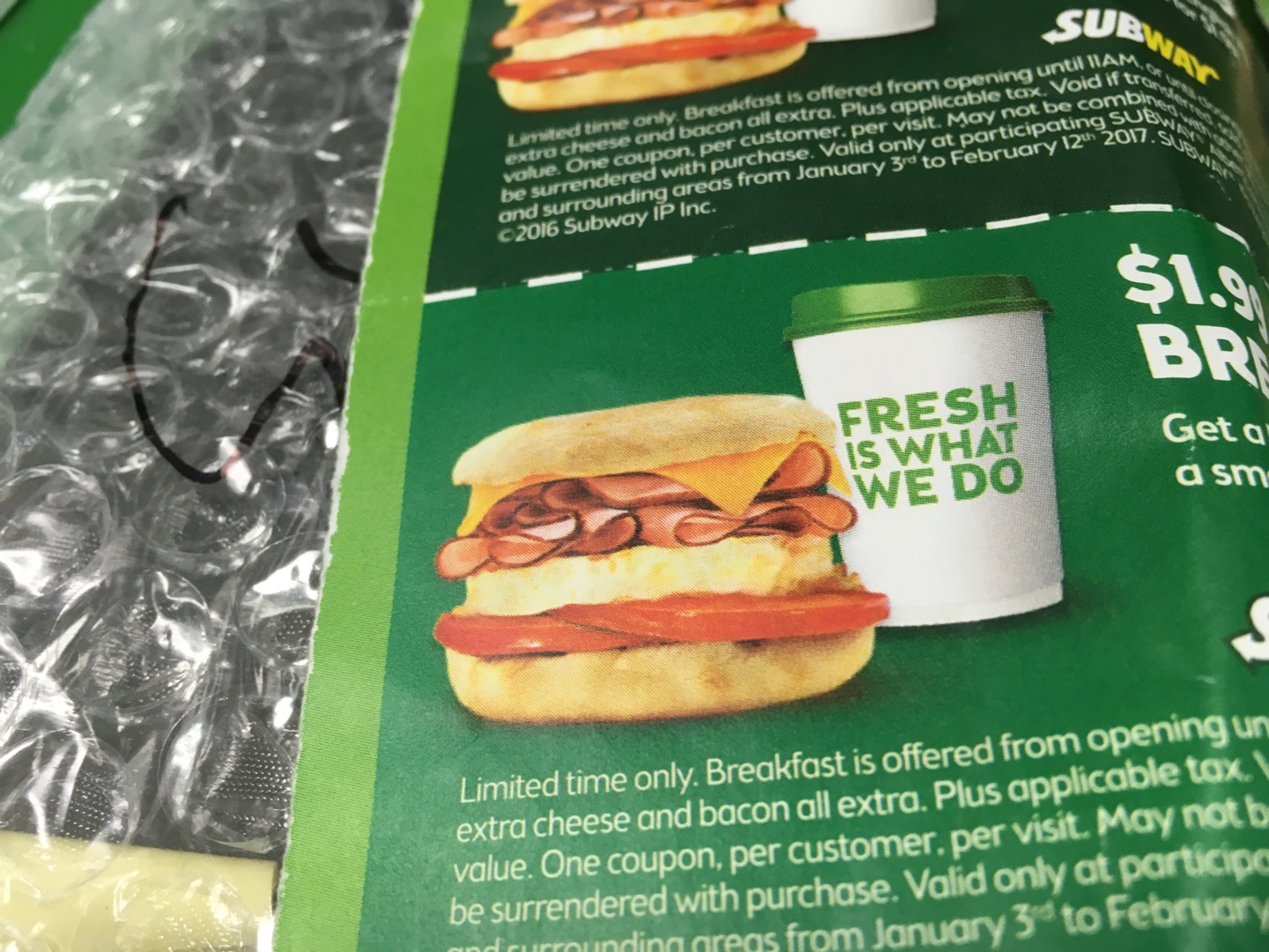 Subway Menu