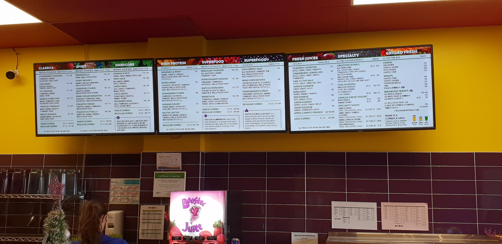 Booster Juice Menu