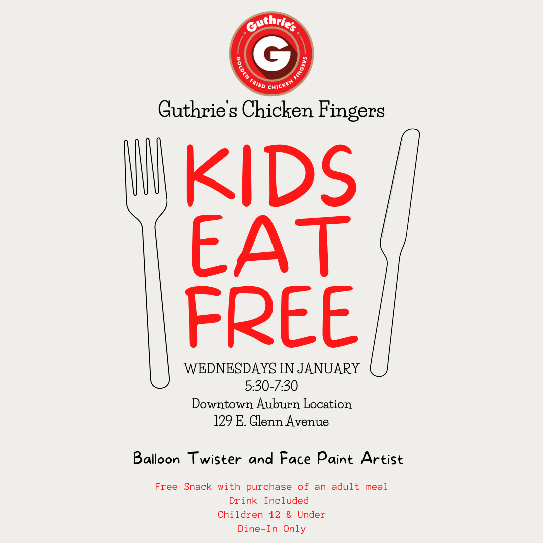 Guthrie’s Downtown Auburn Menu