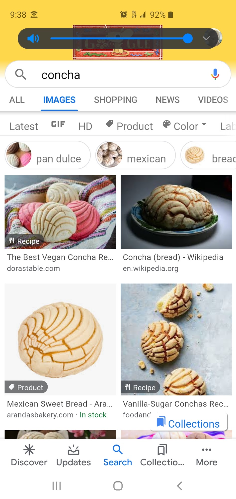 La Conchita, in Hoover Menu