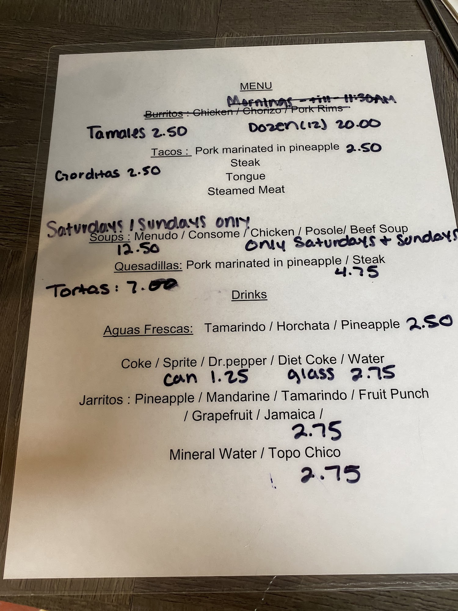 Cocinita Ceci Menu