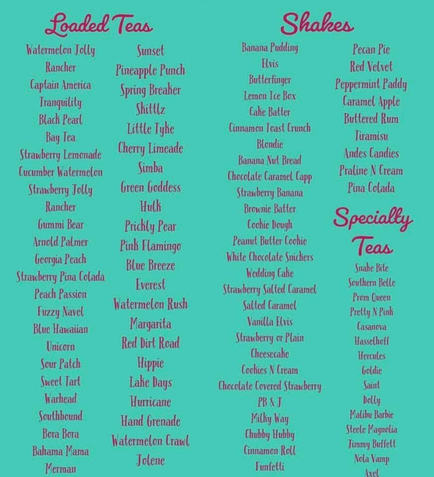 Hamilton Vital Nutrition Menu