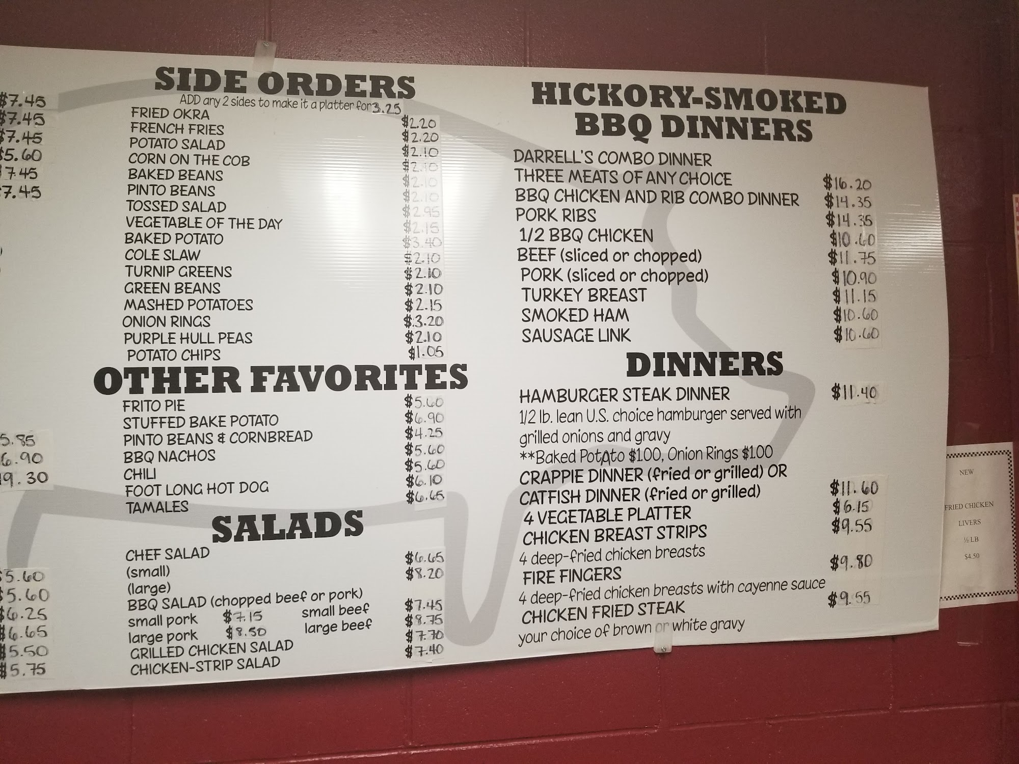 Smitty’s Bar-B-Que Menu