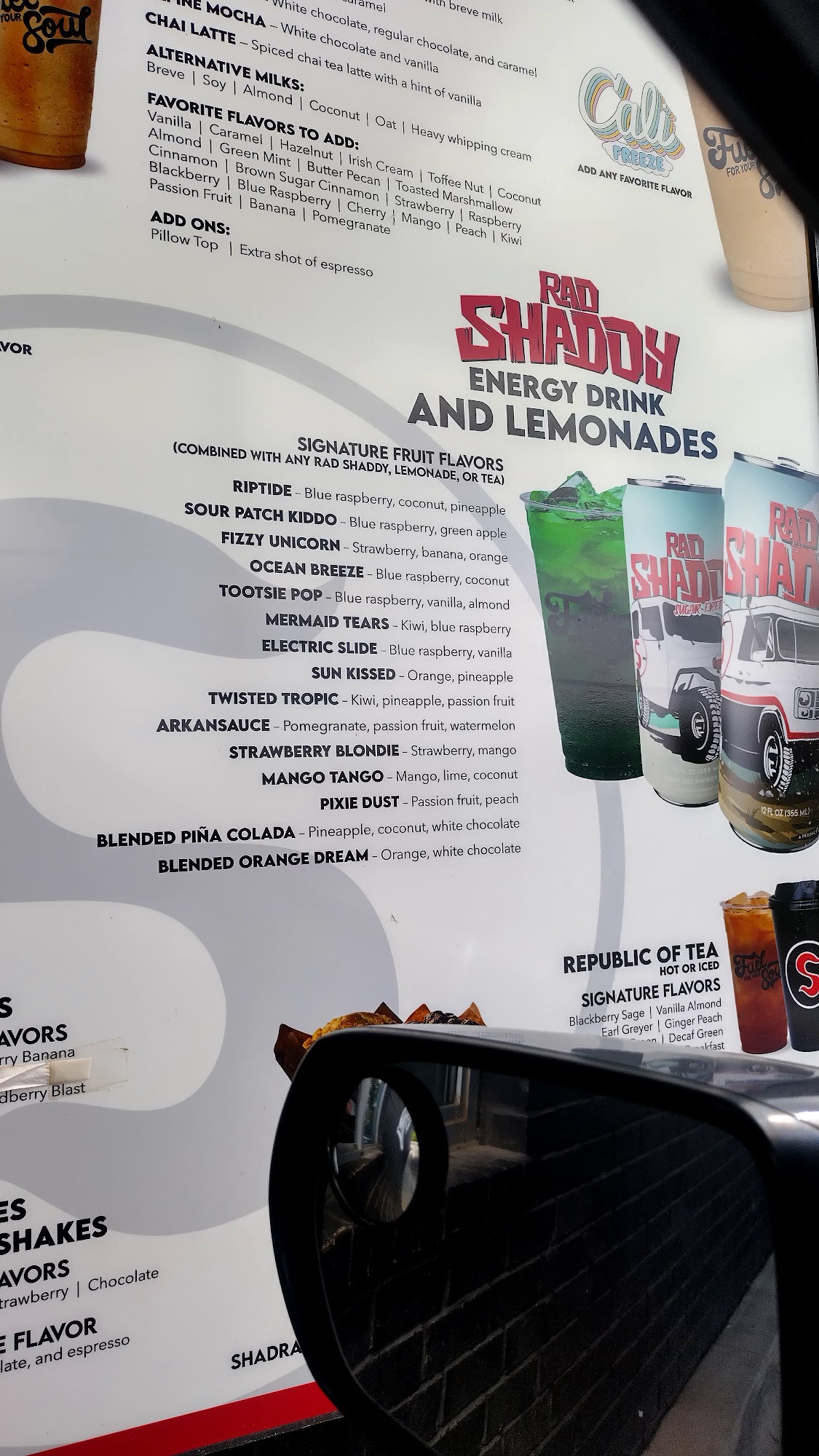 Shadrachs Coffee Menu