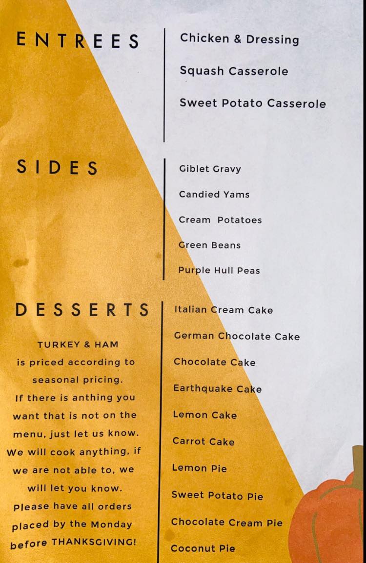 My Kitchen Table Menu