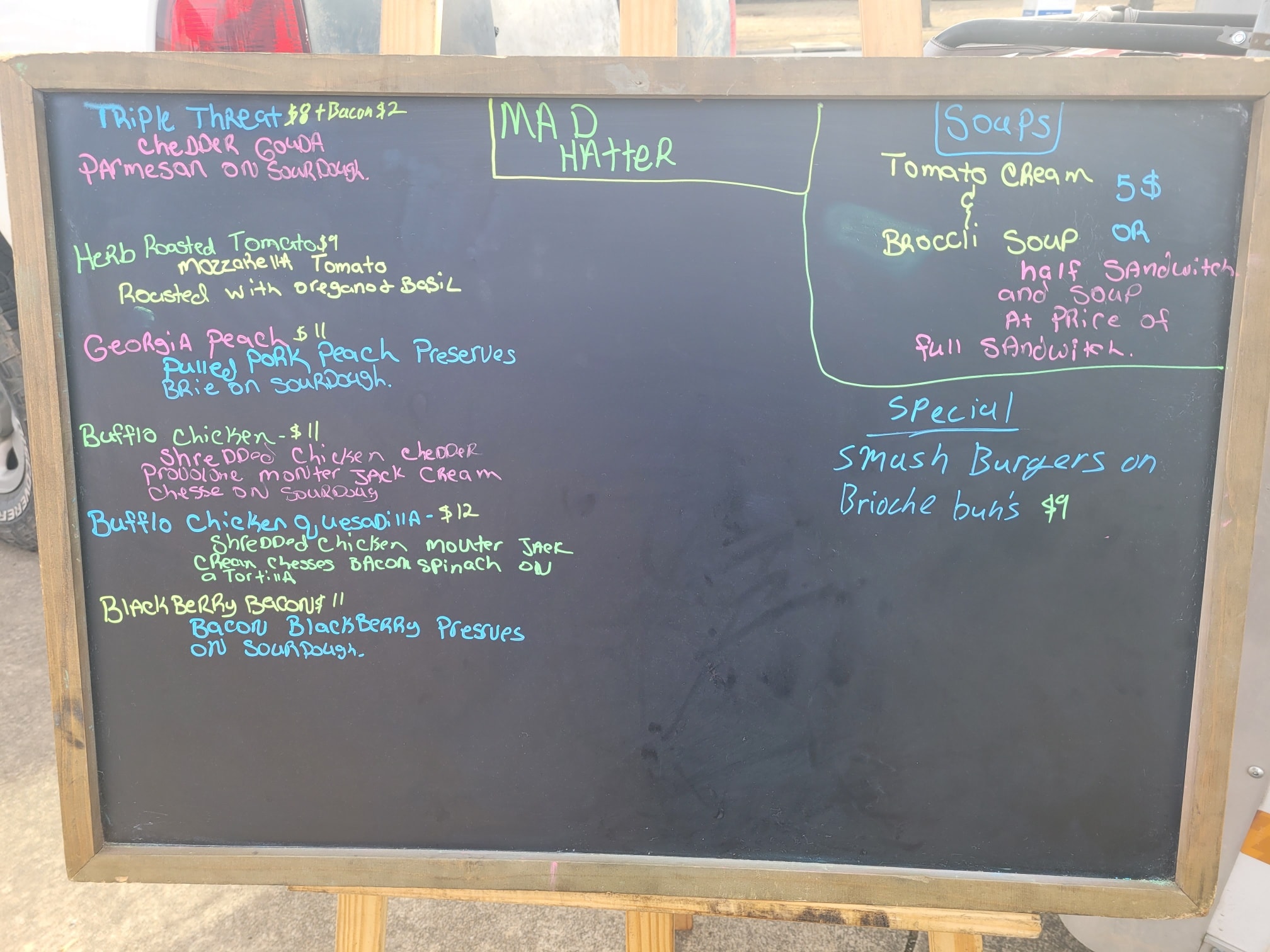 Mad hatter grilled cheese corp Menu