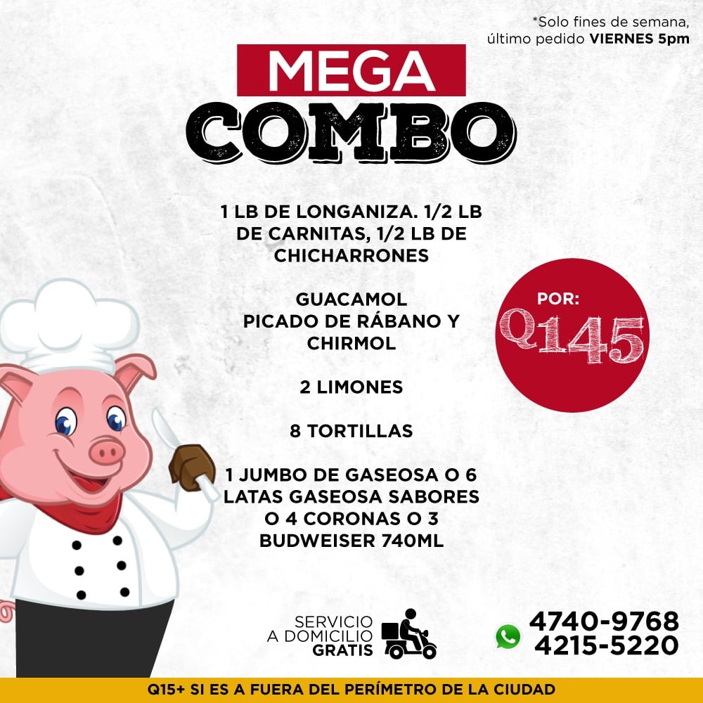 Carnitas y Chicharrones PaPa Cruz Menu