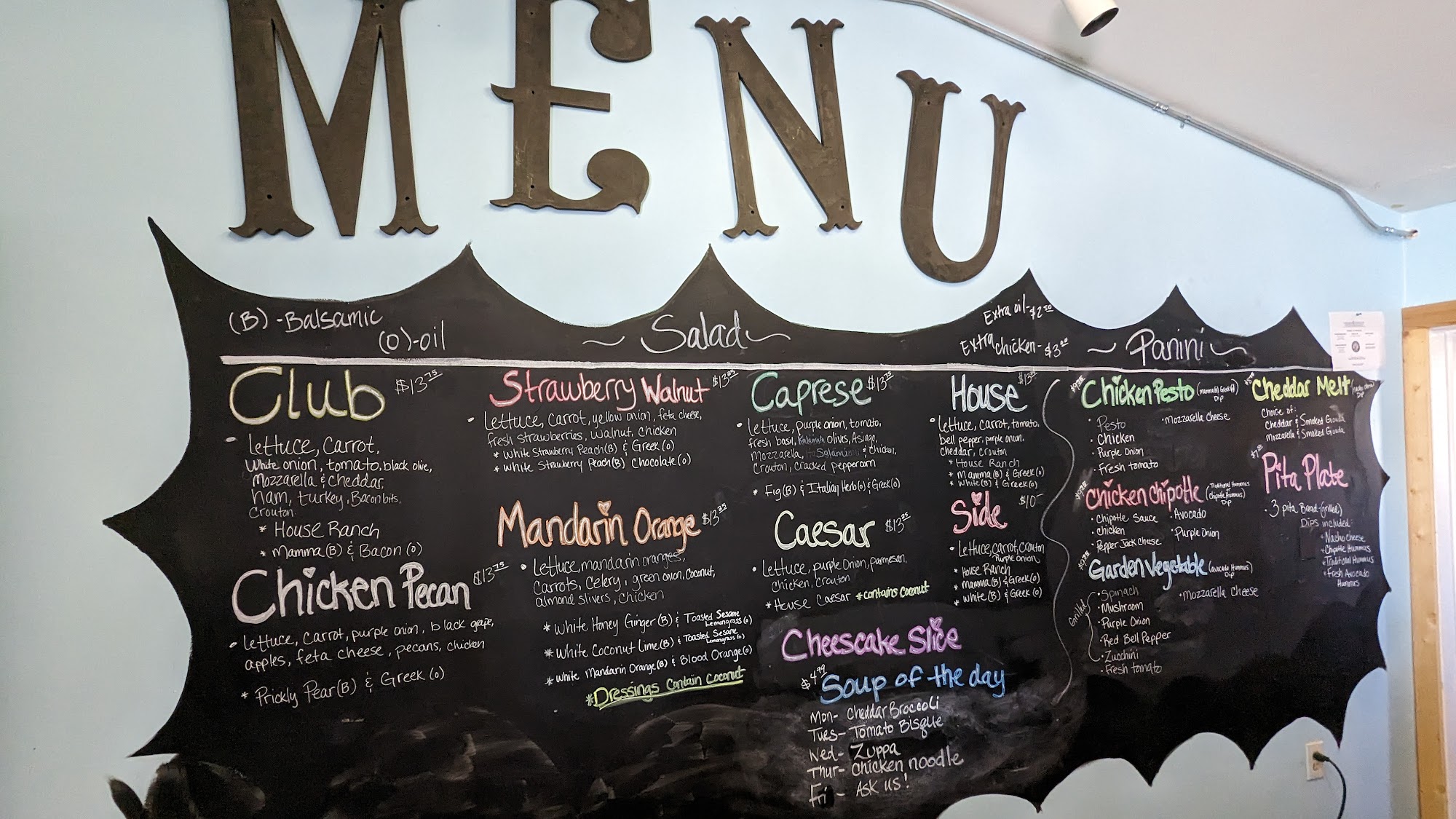 The Hidden Garden Bistro Menu