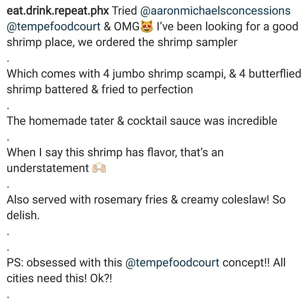 Aaron Michael's Concessions Menu