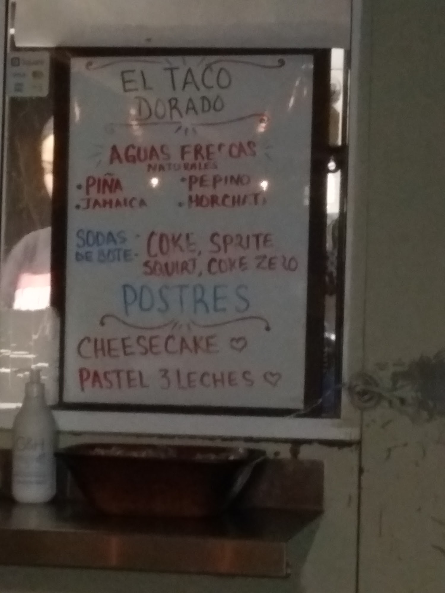 El Taco Dorado LLC Menu