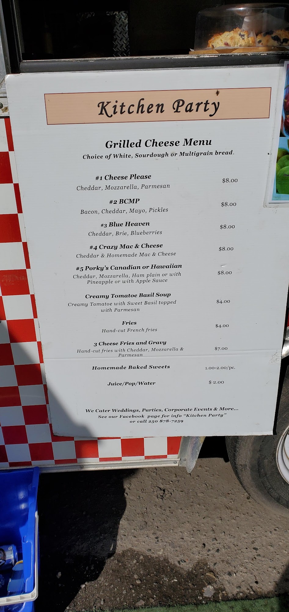 Kitchen Party Grilled Cheese Menu