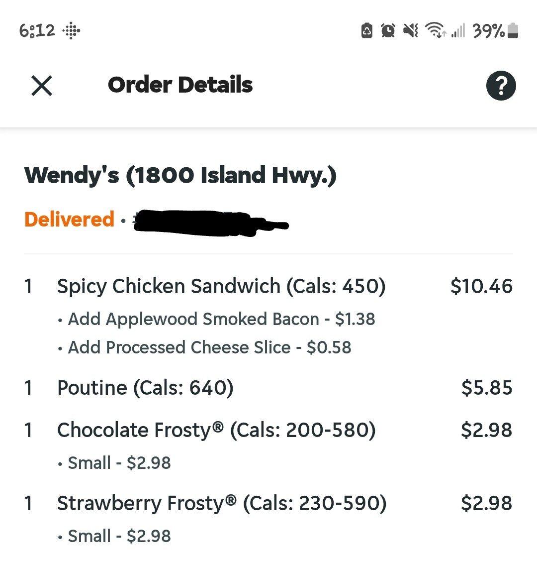 Wendy's Menu