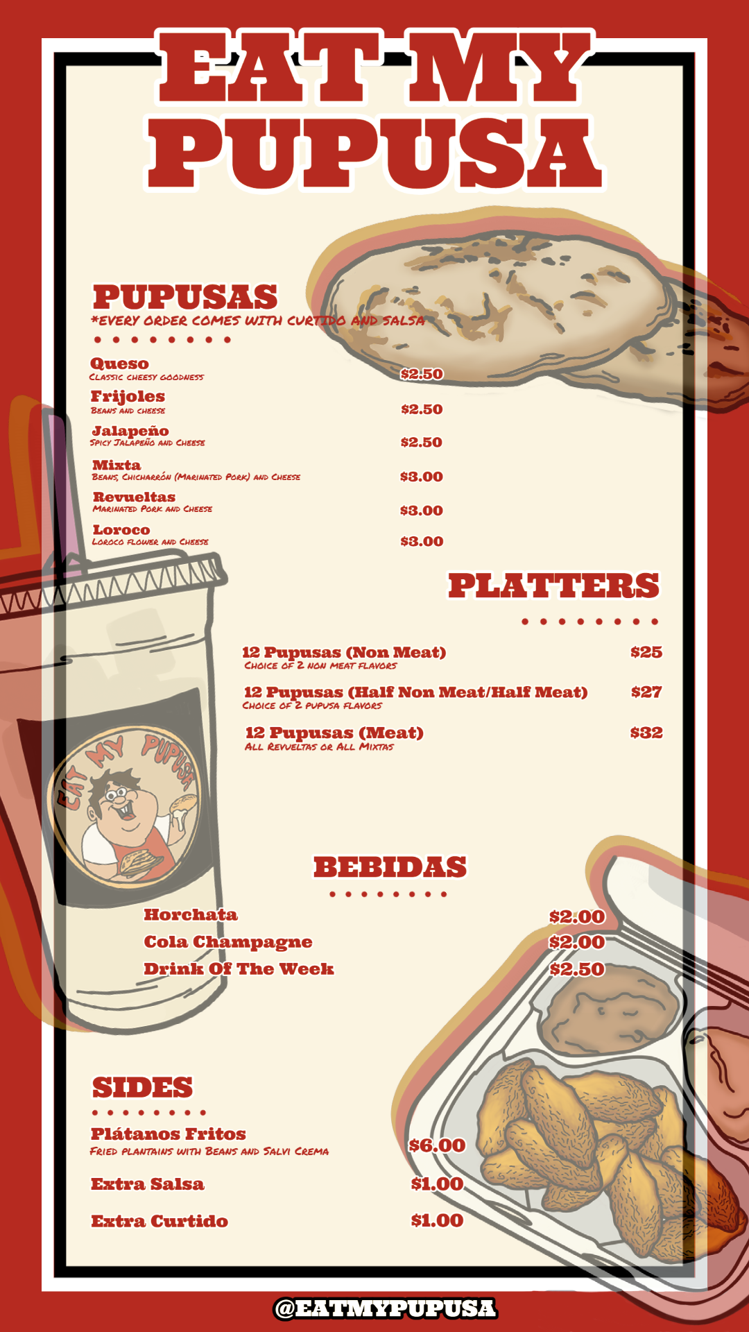 Pupusas Menu
