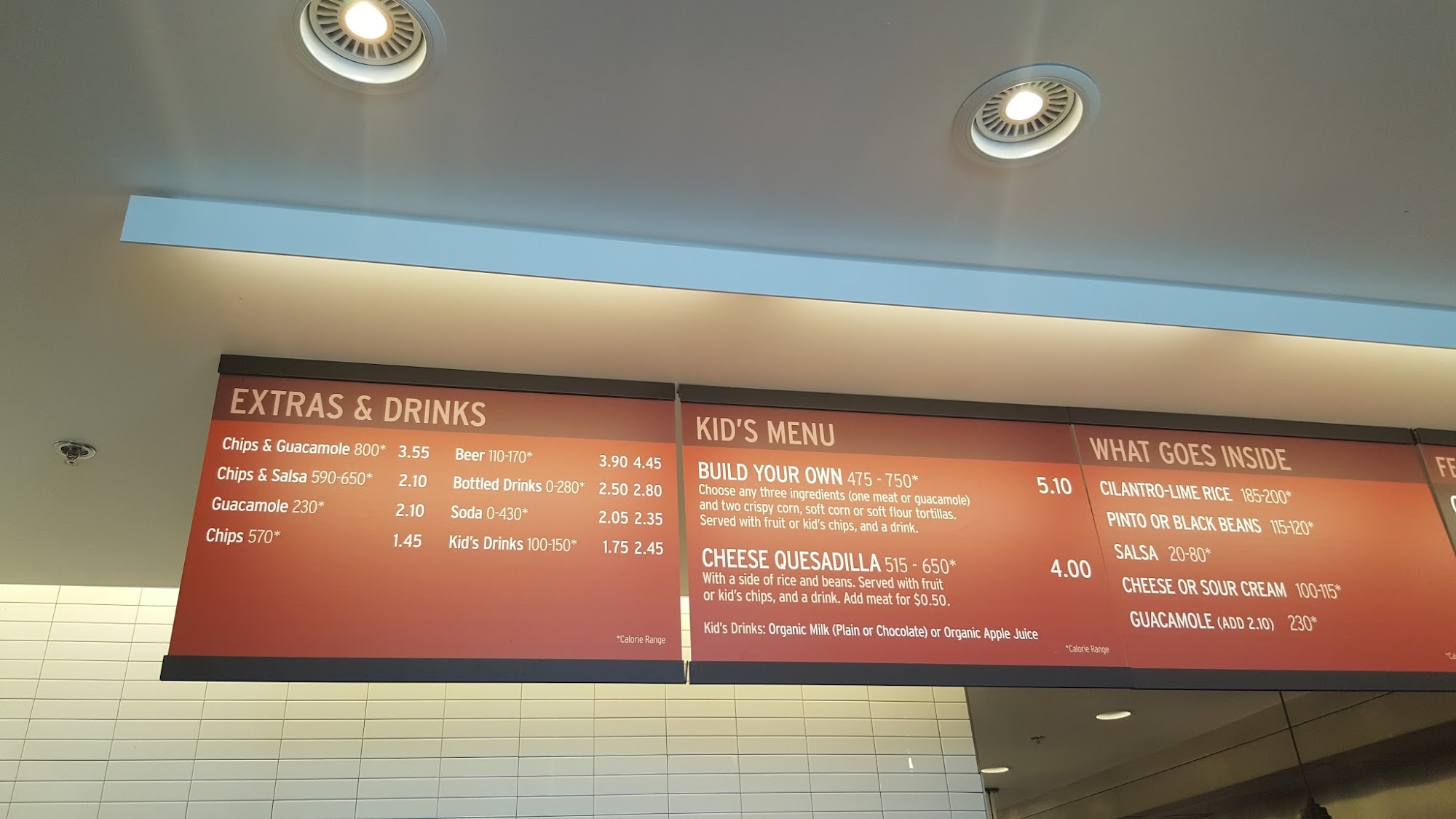Chipotle Mexican Grill Menu
