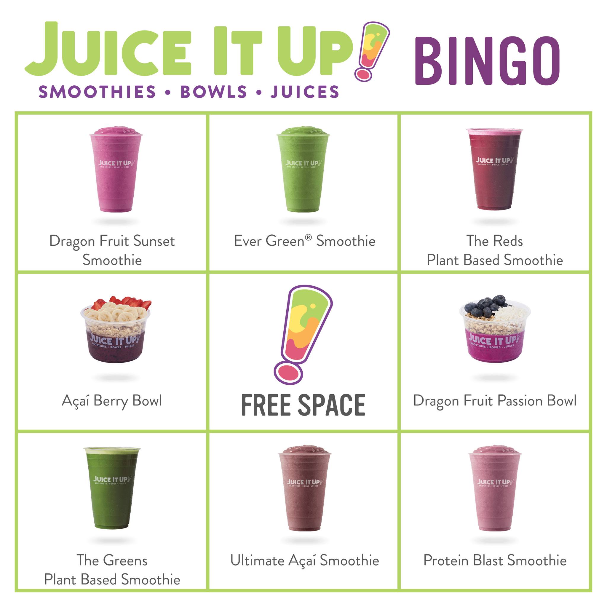 Juice It Up! Menu