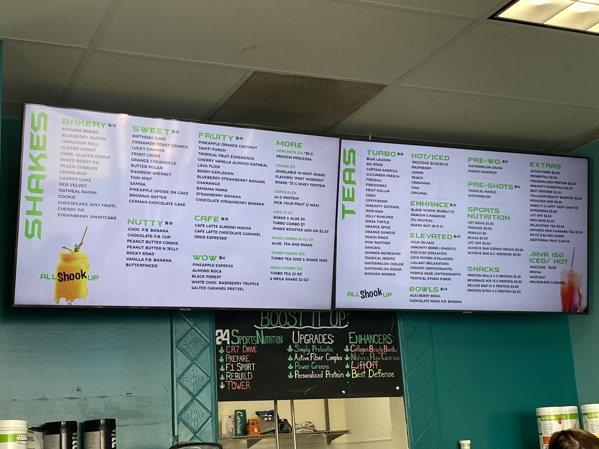 All Shook Up Nutrition Menu