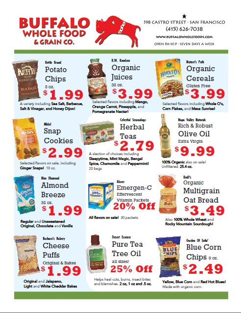 Buffalo Whole Food & Grain Co Menu