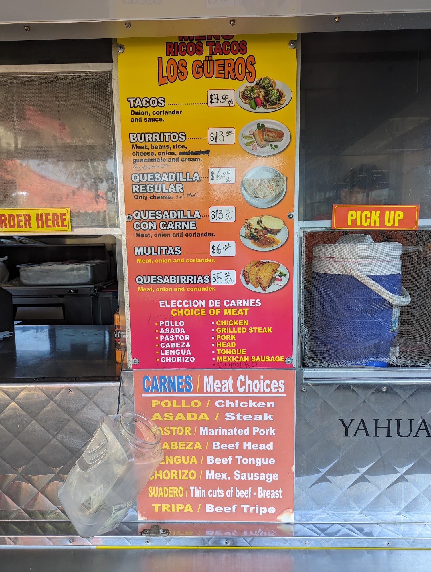 Ricos Tacos El Guero Menu