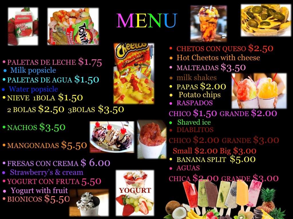 paleteria y neveria la buena Menu