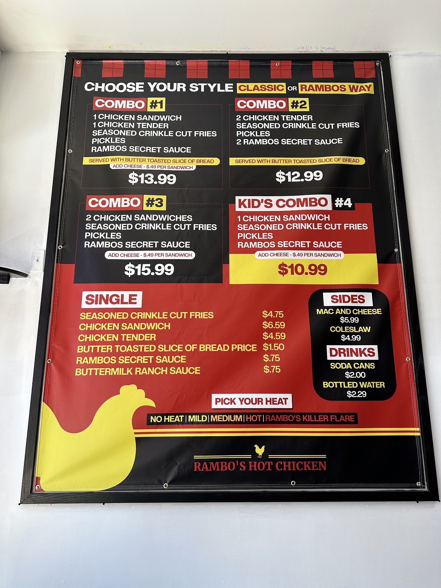 Rambo's Hot Chicken Menu
