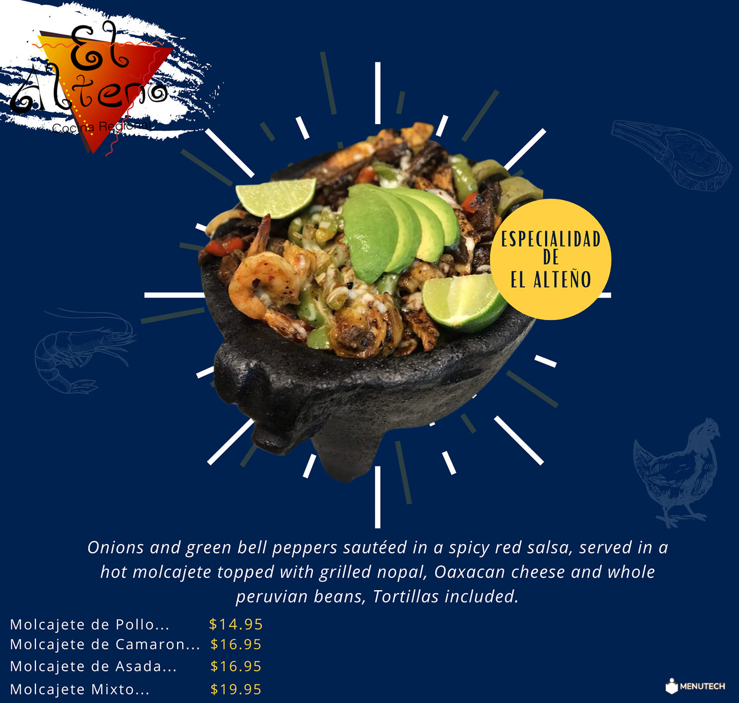 El Alteno Authentic Mexican Food Menu