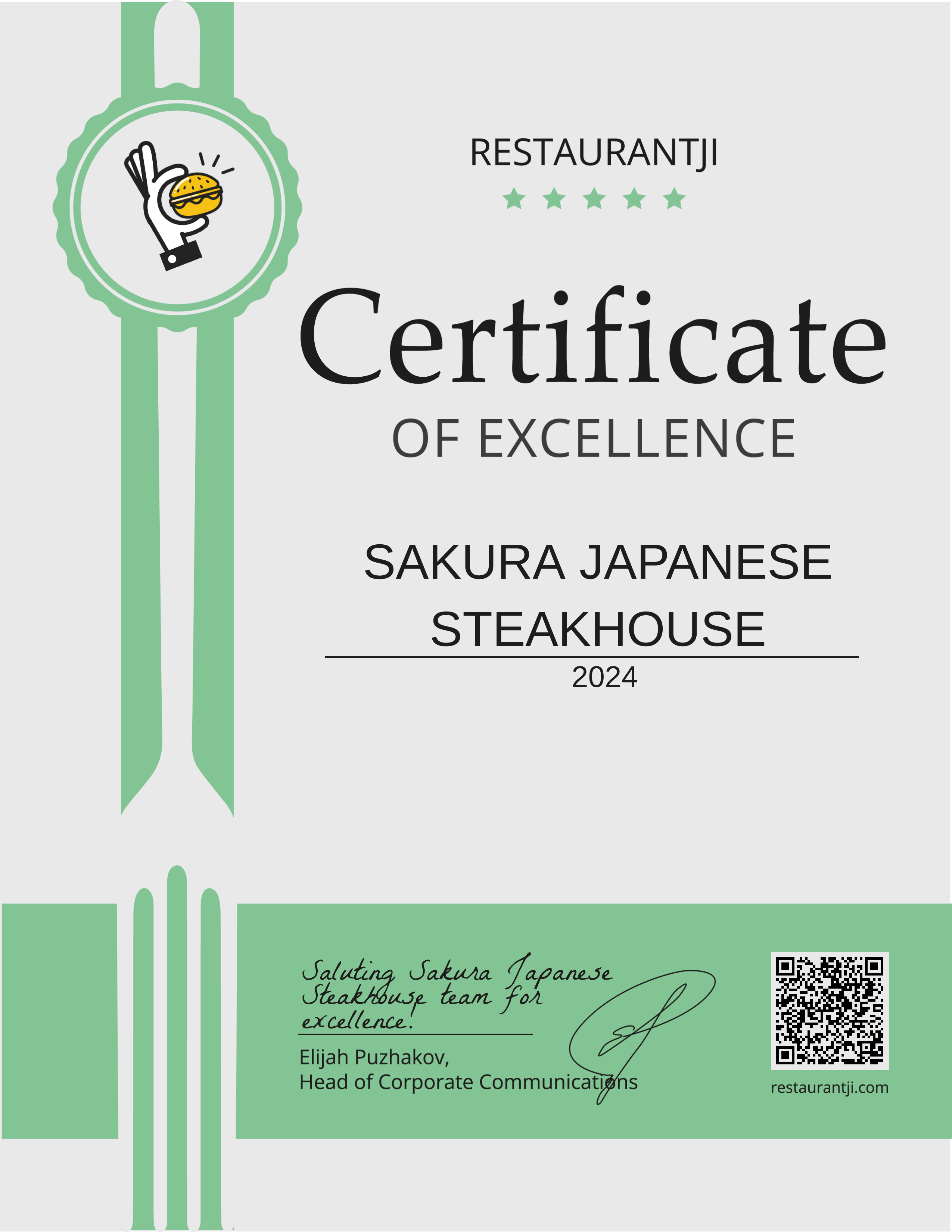 Sakura Japanese Steakhouse is a must-visit according to Restaurantji - a comprehensive dining guide for the best places to eat nearby.