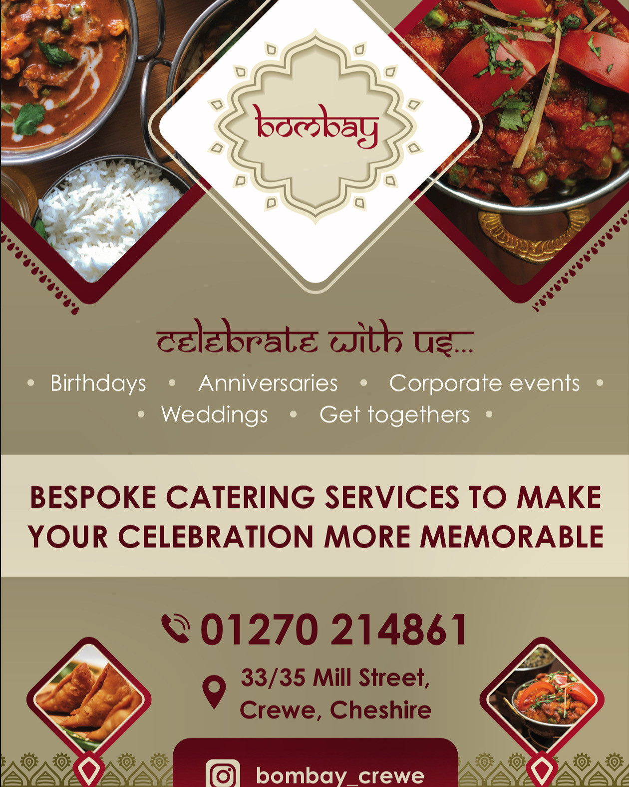 Bombay Restaurant Menu