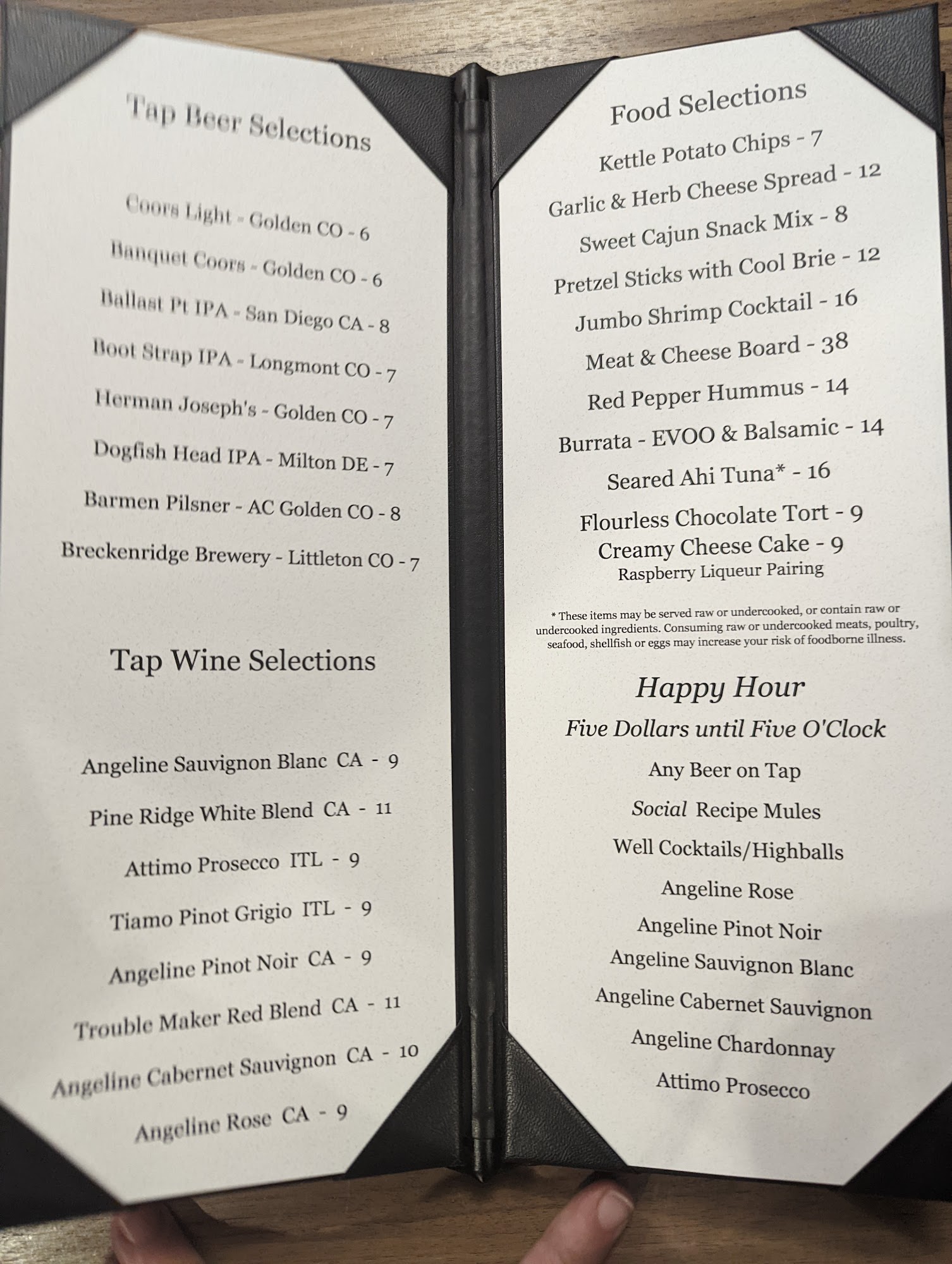 Social Bar & Lounge Menu