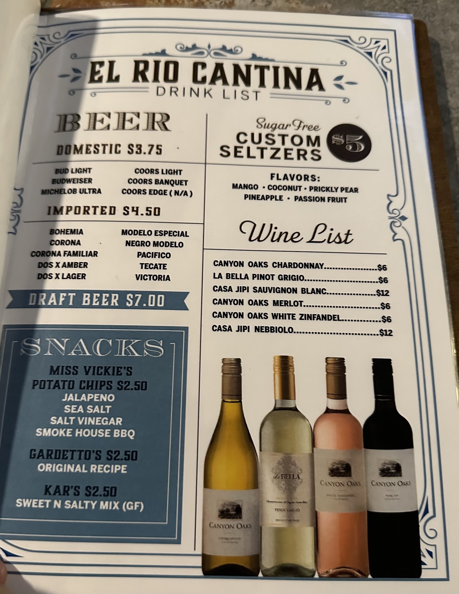 El Río Cantina Menu