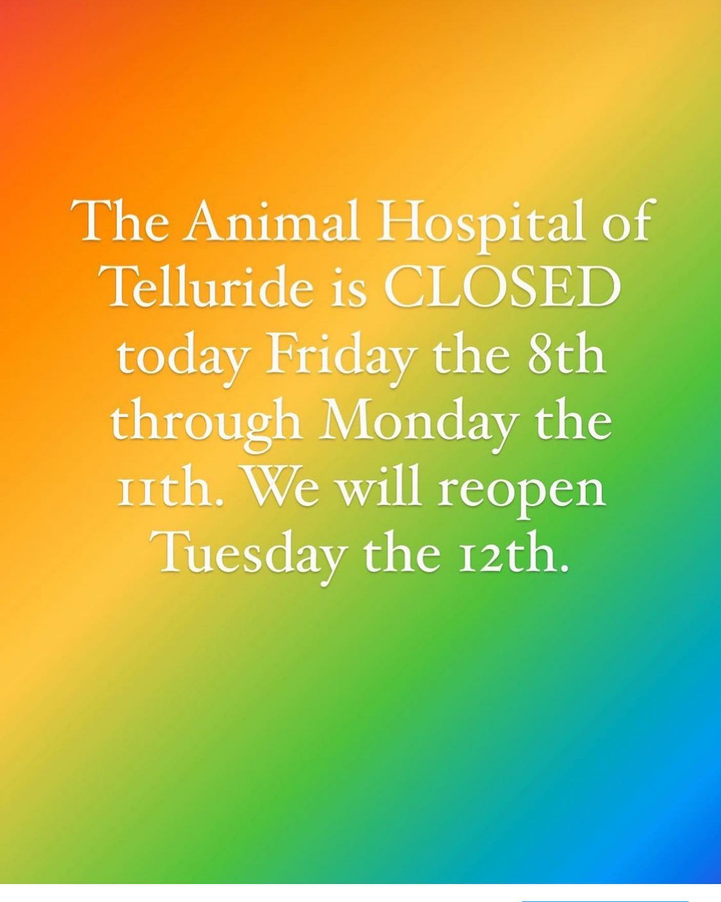 Animal Hospital of Telluride 678 S Park Rd, Telluride Colorado 81435