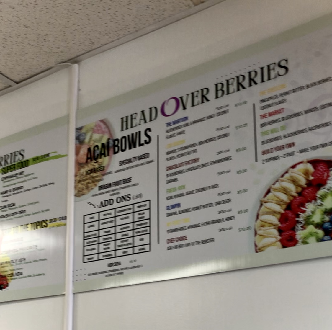 Head Over Berries Menu