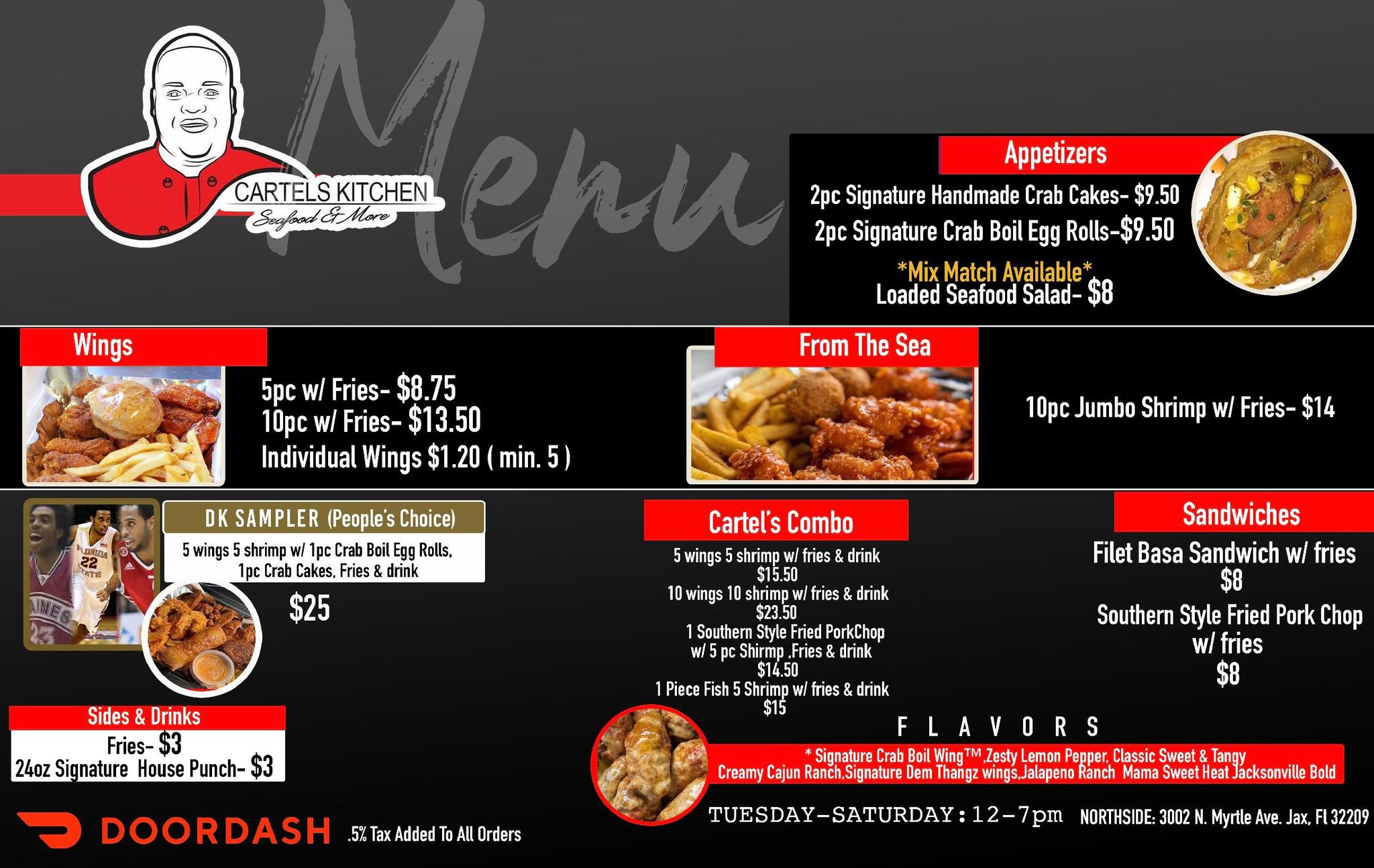 Cartel's Kitchen Seafood & More Menu