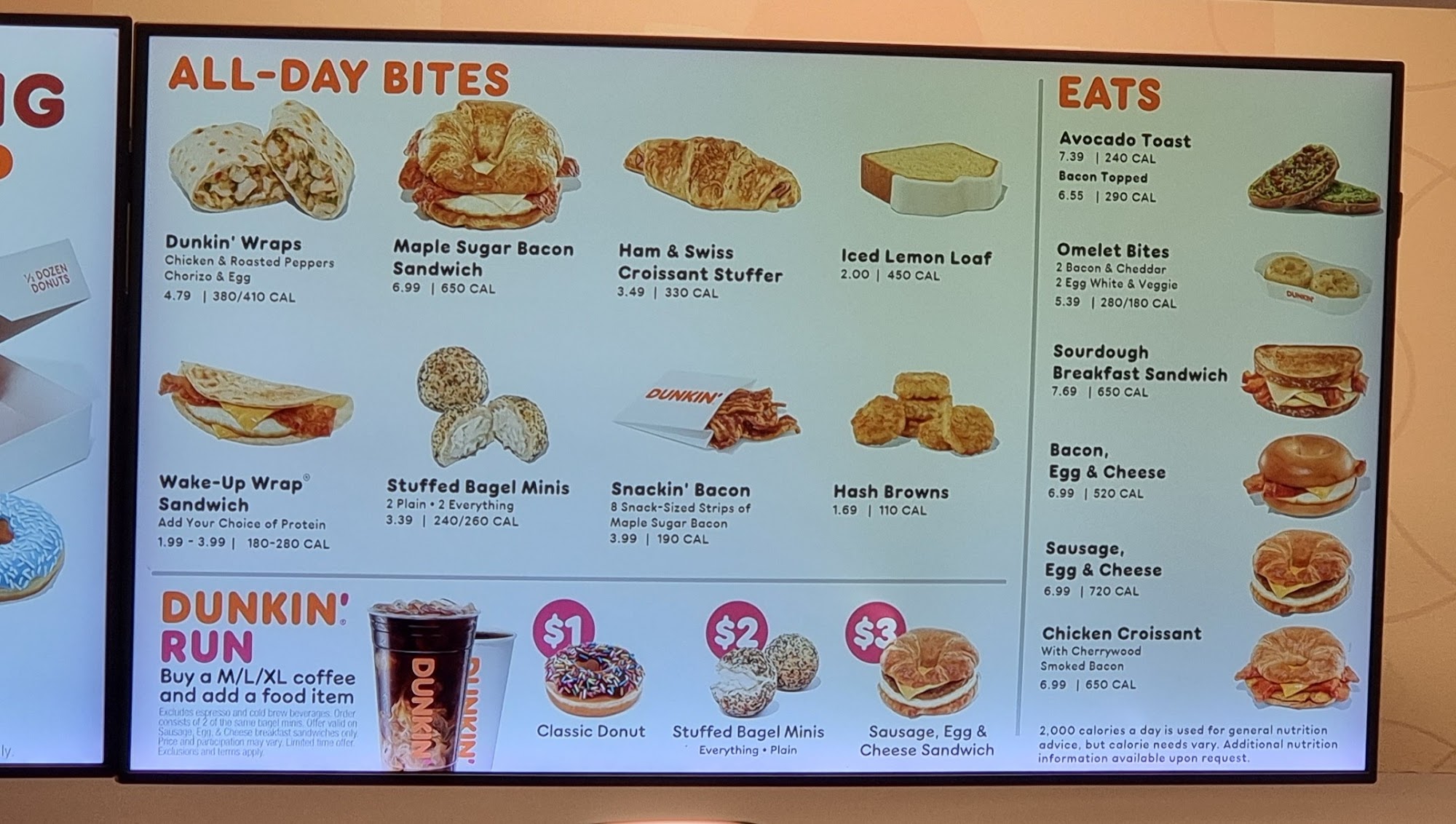 Dunkin' Menu
