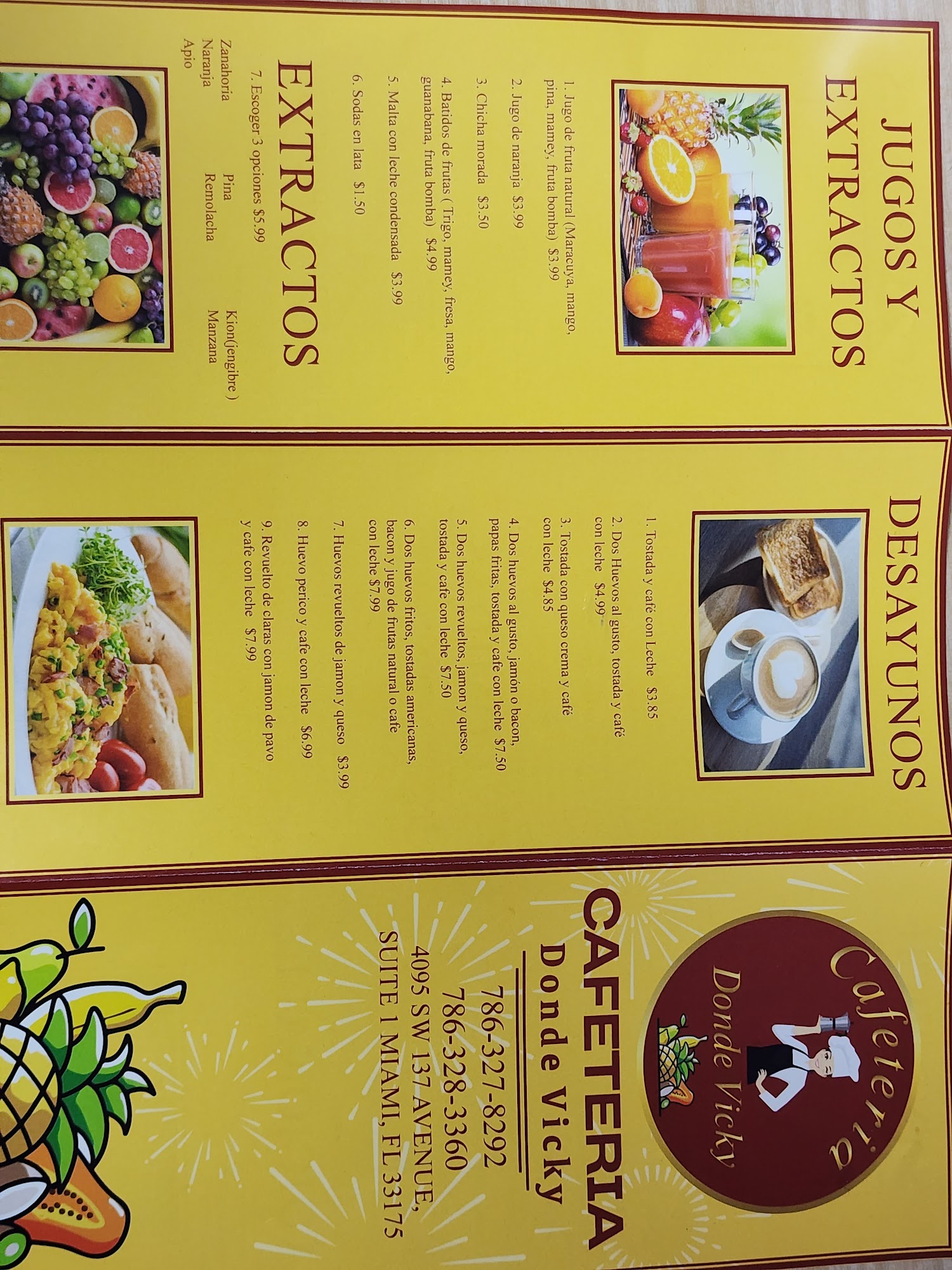 CAFETERÍA DONDE VICKY Menu
