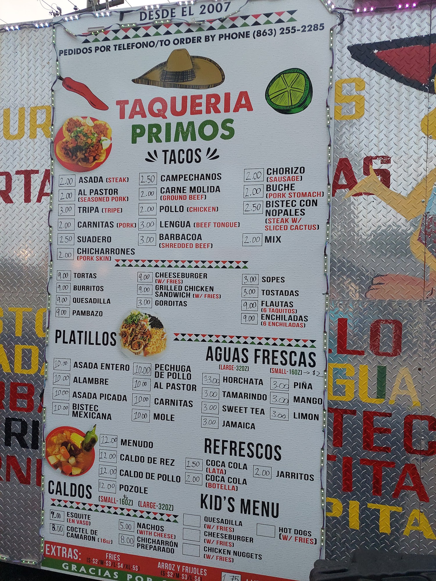 Taco Stand Menu