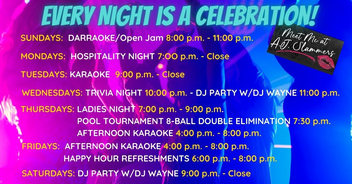 AJ Slammers Menu