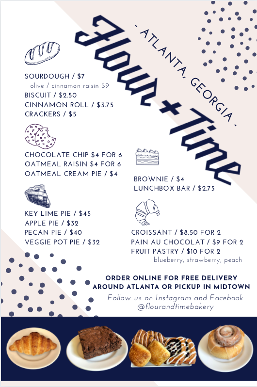 Flour + Time Bakery Menu