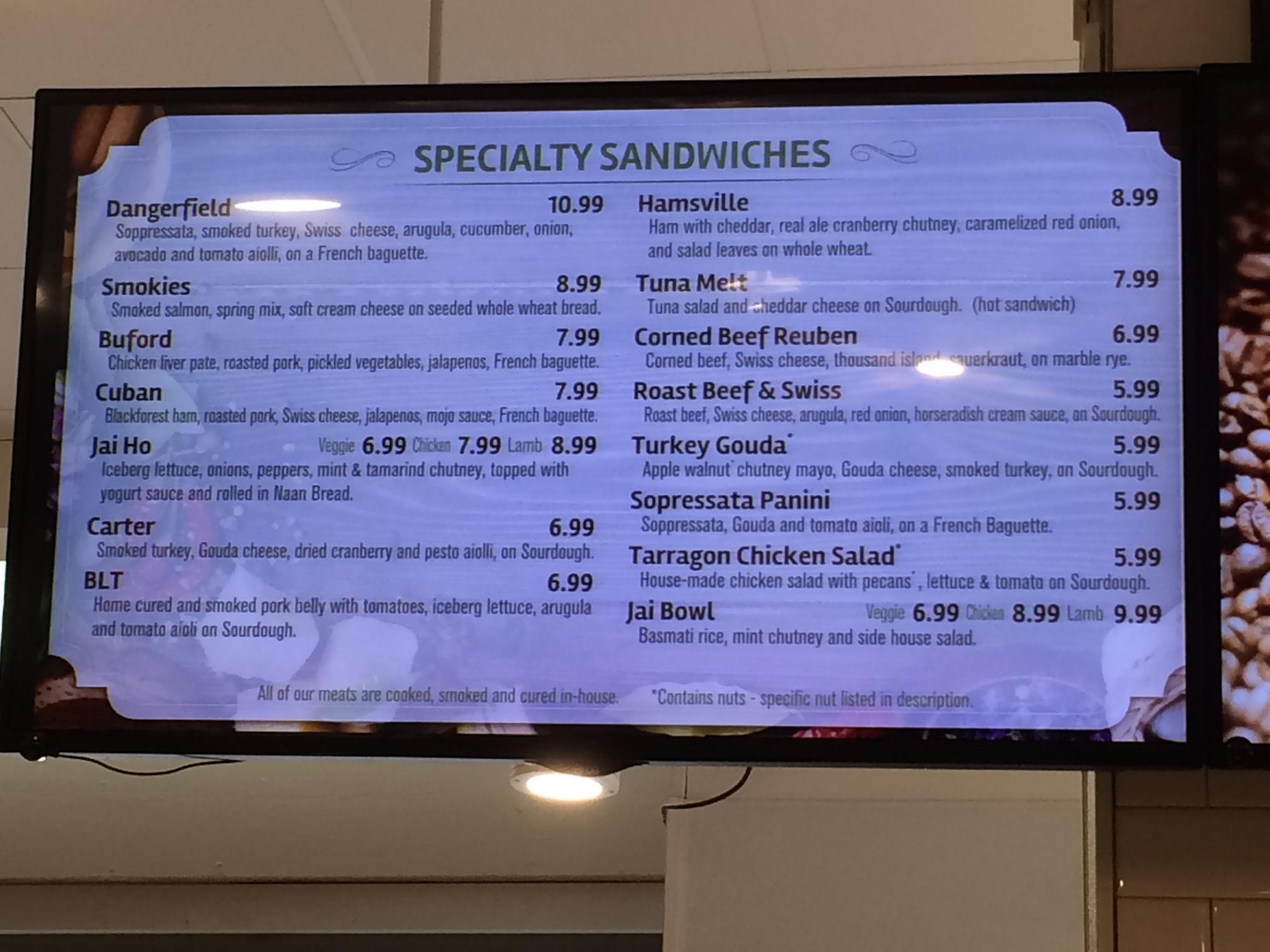 Savi Market Bistro Menu