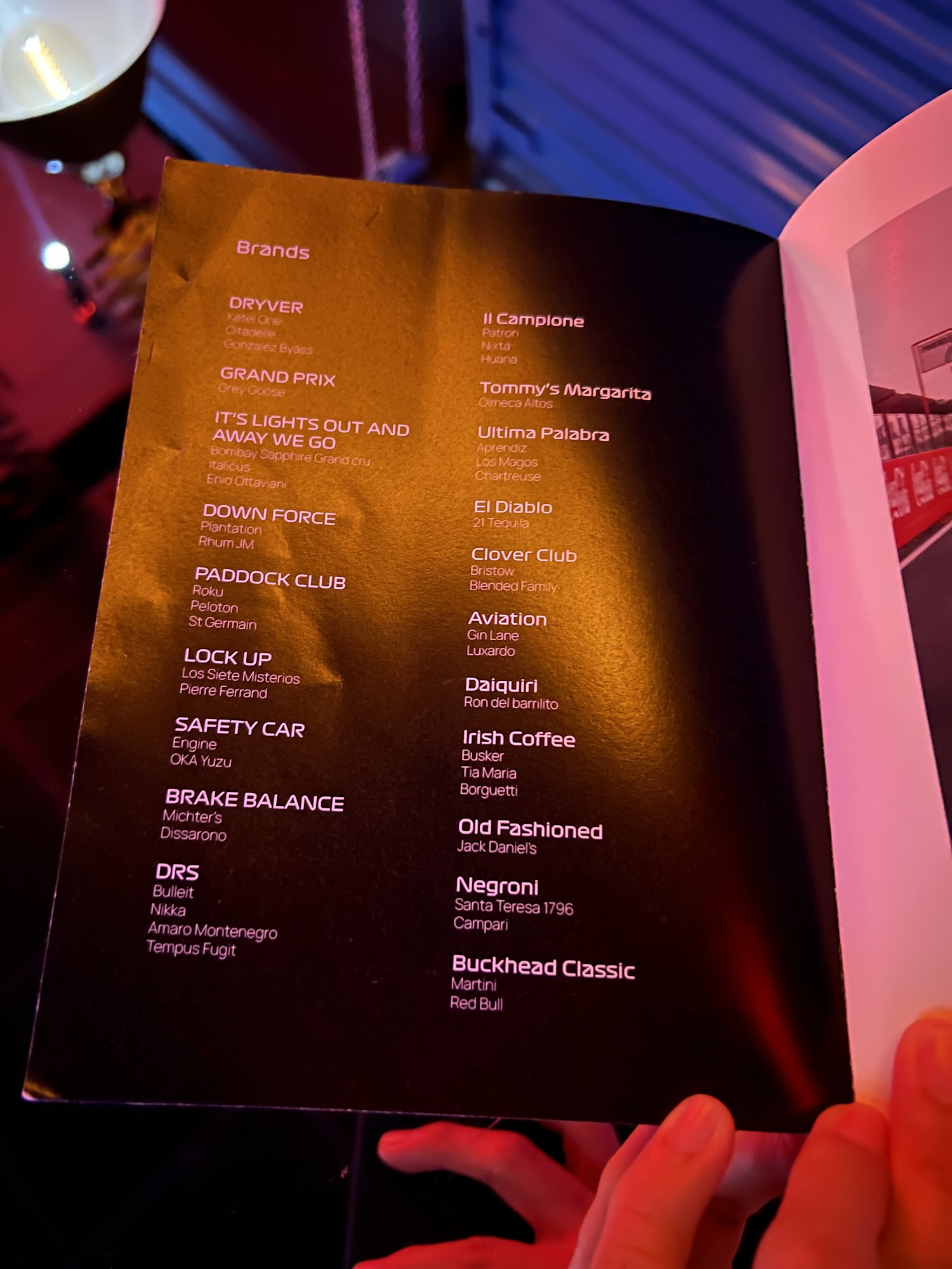 Dryver Menu