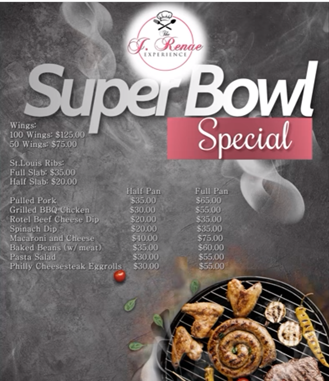 The J.Renae Experience Menu