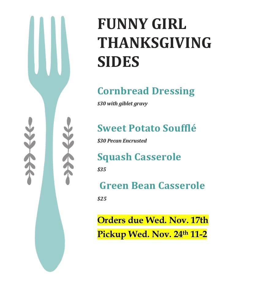 Funny Girl Deli Menu