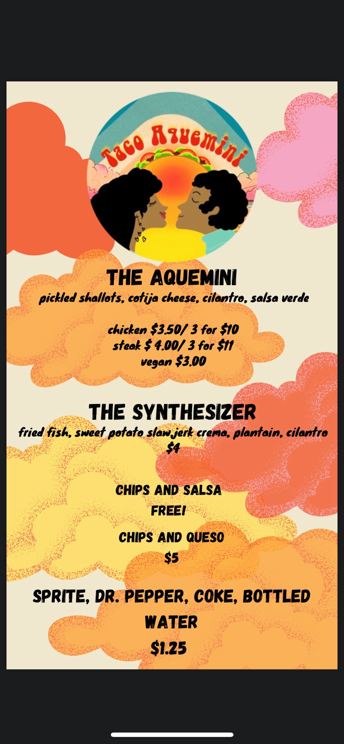 Taco Aquemini Menu