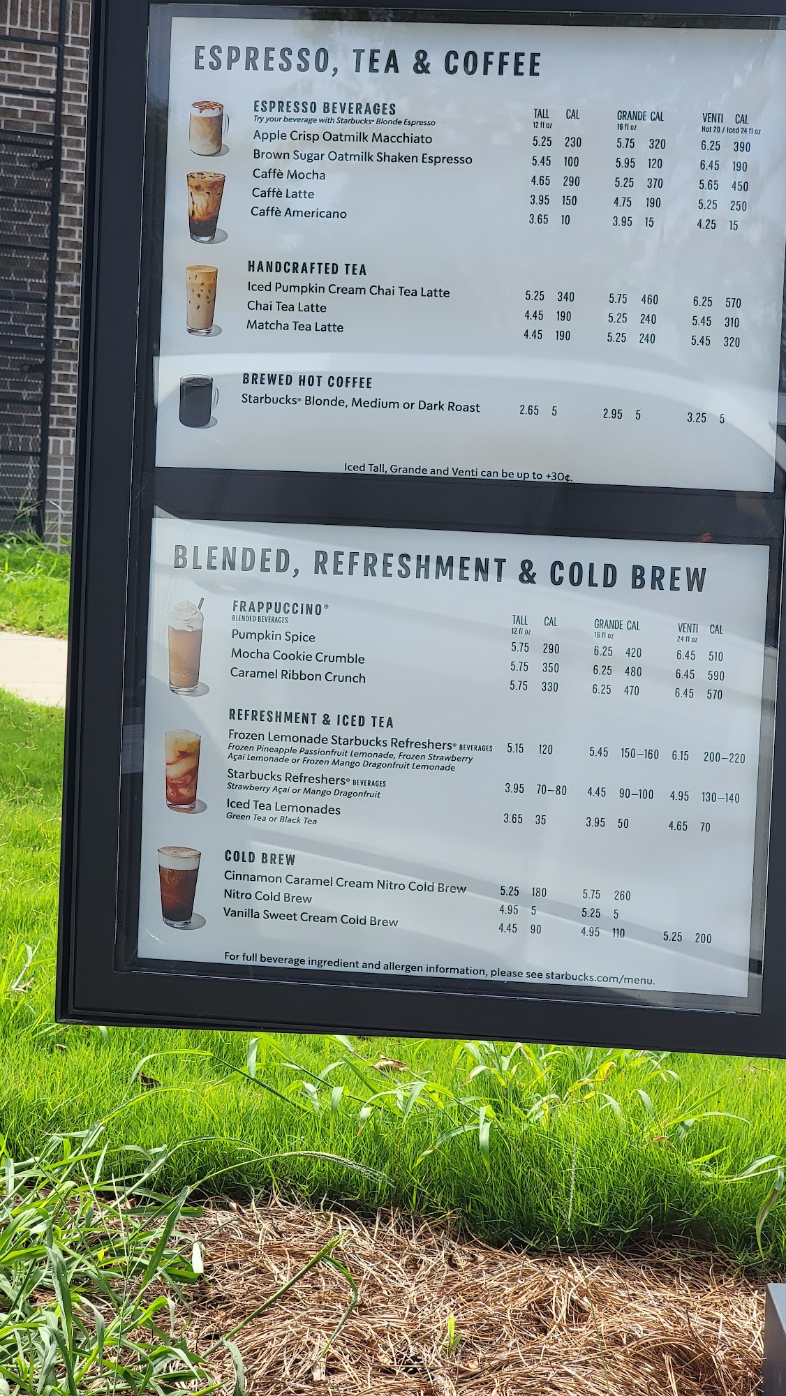Starbucks Menu