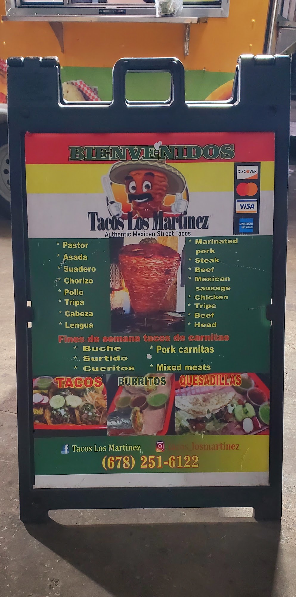 Taqueria Martinez Food Truck Menu