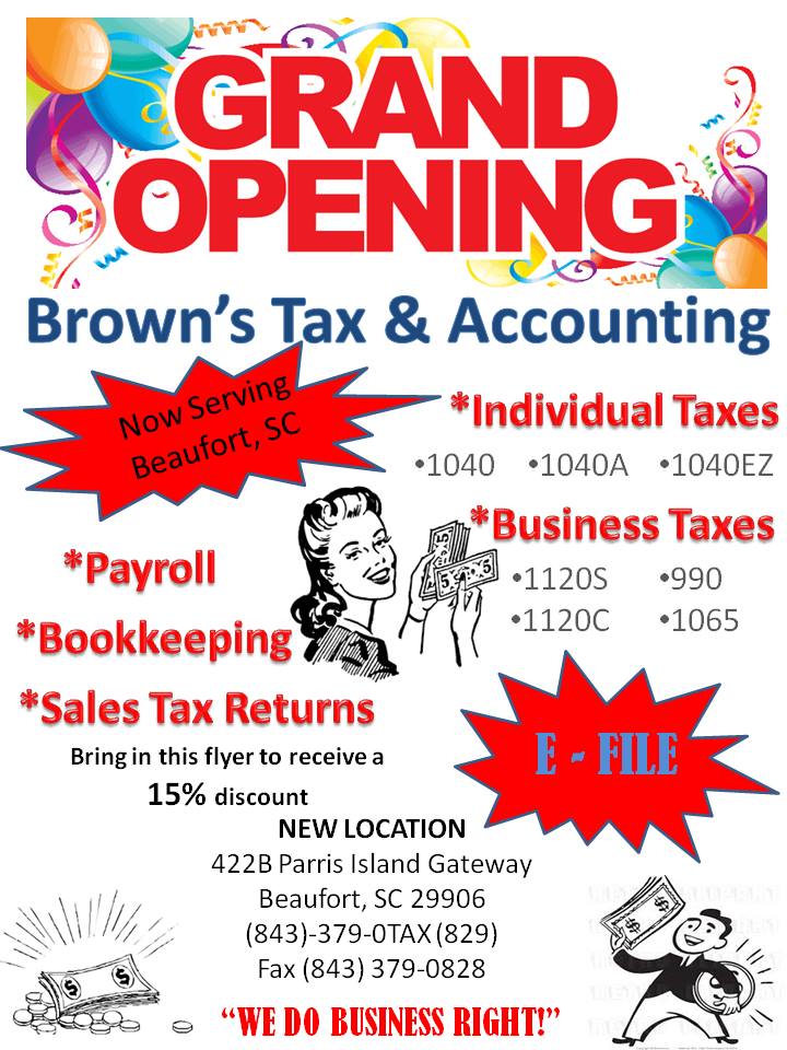 Brown's Tax & Accounting Service 11229 E Oglethorpe Hwy, Midway Georgia 31320