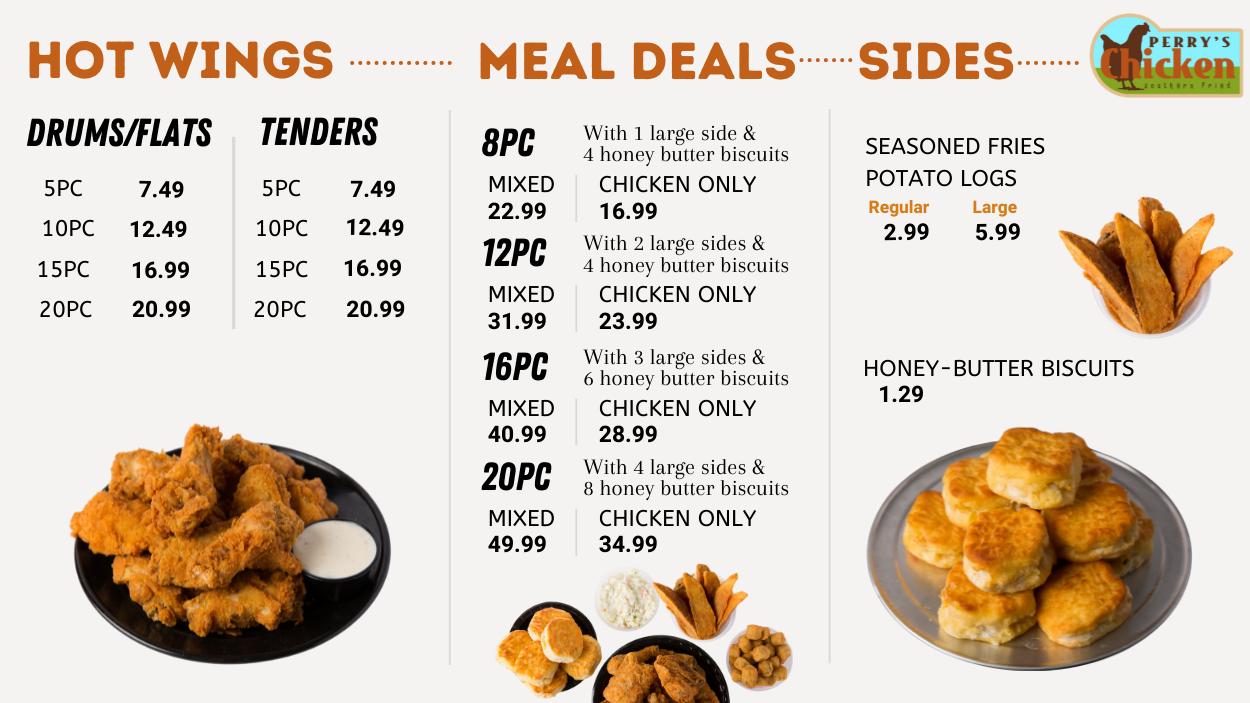 Perry's Chicken Menu
