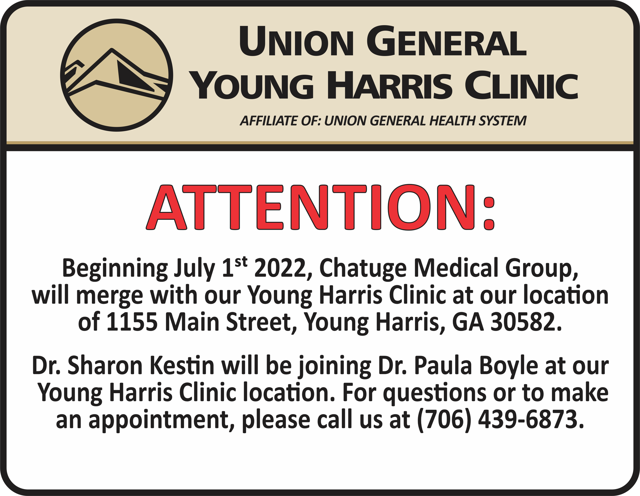 Union General Young Harris Clinic 1155 Main St, Young Harris Georgia 30582