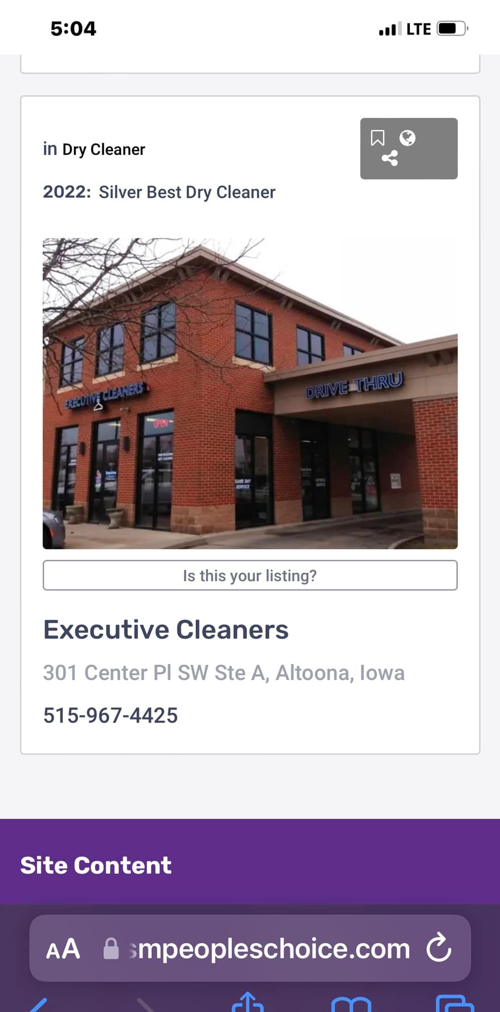 Executive Cleaners 301 Center Pl, Altoona Iowa 50009