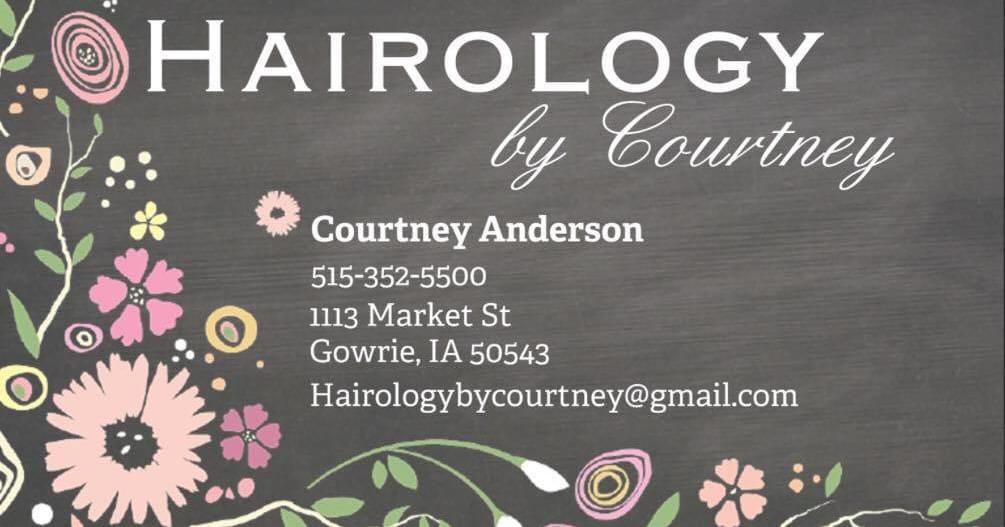 Hairology by Courtney 1113 Market St, Gowrie Iowa 50543