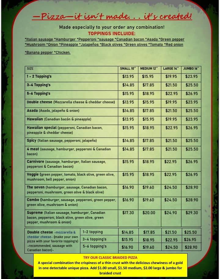 Restaurante De Arcos Menu